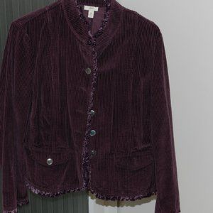 TOO CUTE COURDEROY AND RIBBON DETAIL JACKET.